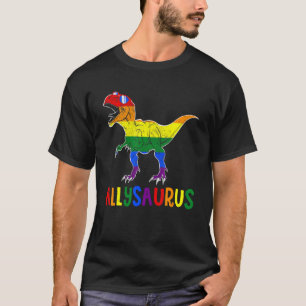 Camiseta Allysaurus Dinosaur Lgbt Orgulho gay Flag Para All