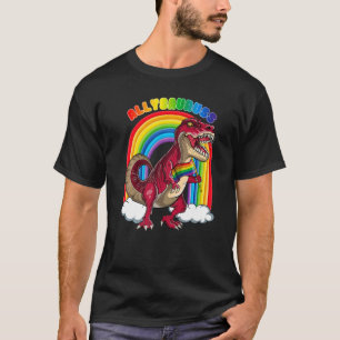 Camiseta Allysaurus Rex Dinosaur Rainbows LGBT Orgulho gay