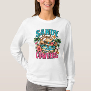 Camiseta Alma Arenosa Cowgirl Costeira Ocidental Praia