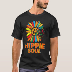 Camiseta Alma Hippie Flor Símbolo de Paz Para Homens Mulher