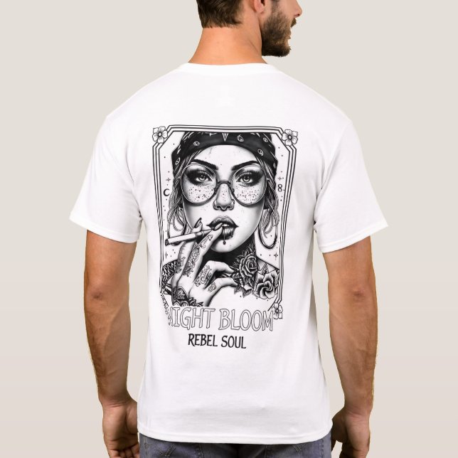 Camiseta Alma Rebelde Flor Noturna (Verso)