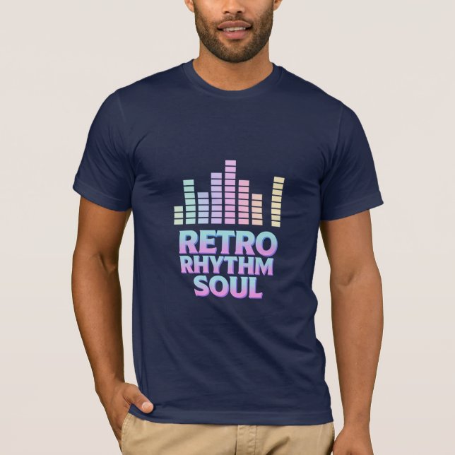Camiseta Alma Ritmo Retrô – Synthwave Neon Pastel (Frente)