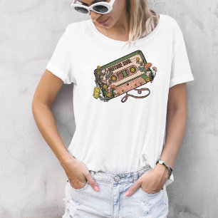 Camiseta Alma Vintage Soul Floral Fita Cassete Retro Fofo