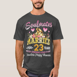 Camiseta Almas Gêmeas Casados por 23 Anos Nunca Terminam a
