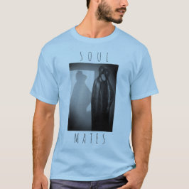 Camiseta "Almas Mates" Velas Cinza Design de carvão negro