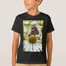 Camiseta Almirante Borboleta sobre Flor