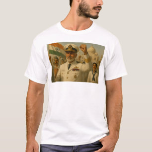 Camiseta Almirante Marinho Indiano lidera a marcha patrióti