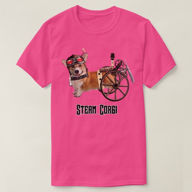 Camiseta Almirante Rodas o Corgi Steampunk (Frente do Design)