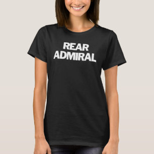 Camiseta Almirante Traseiro Insígnia Texto Roupa Militar do
