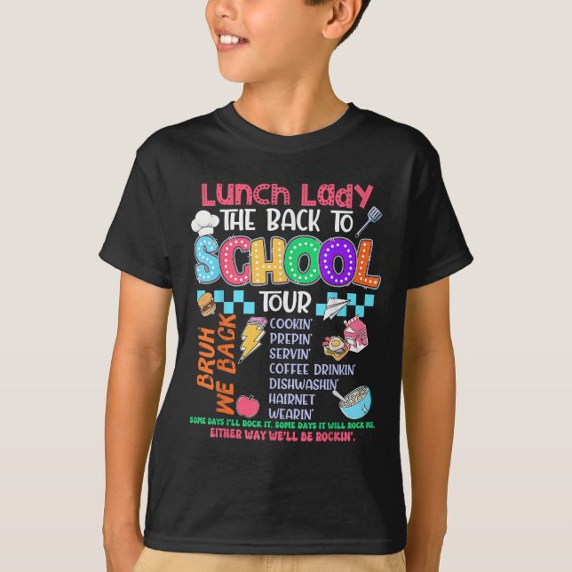 Camiseta Almoçando Lady De Volta Para A Tripulação De Cafés (Frente)