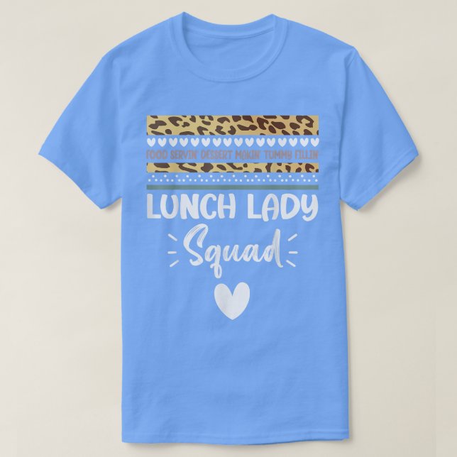 Camiseta Almoço da escola Lady Squad Leopard Rainbow Cutuca (Frente do Design)