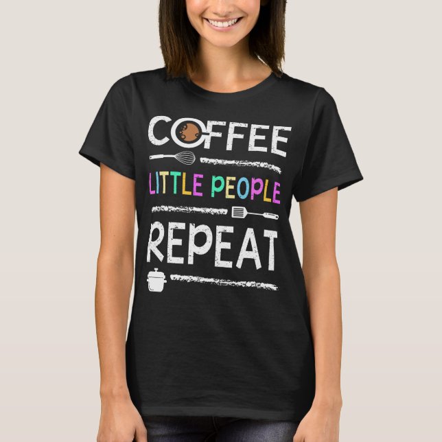 Camiseta Almoço escolar Lady Café Pequenas Pessoas Repetem (Frente)