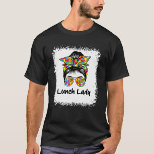 Camiseta Almoço Sanduíche Lady Messaging Hair A Mulher Bun 