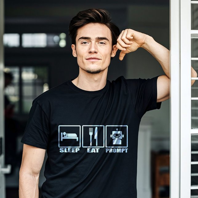 Camiseta Almofada Engraçado Prompção de Camisa-T | Comido R (Whether you're training models or just vibing in dev mode, this black tee is perfect for IT geeks.)