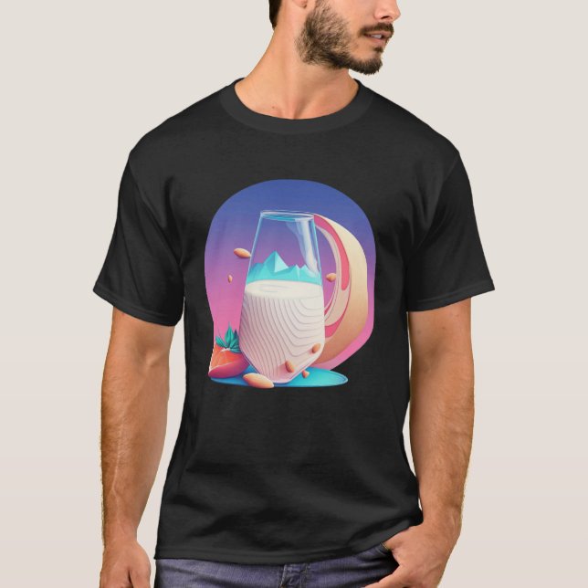 Camiseta Almond Milk Synthwave 80s Retrowave Aesthetic (Frente)