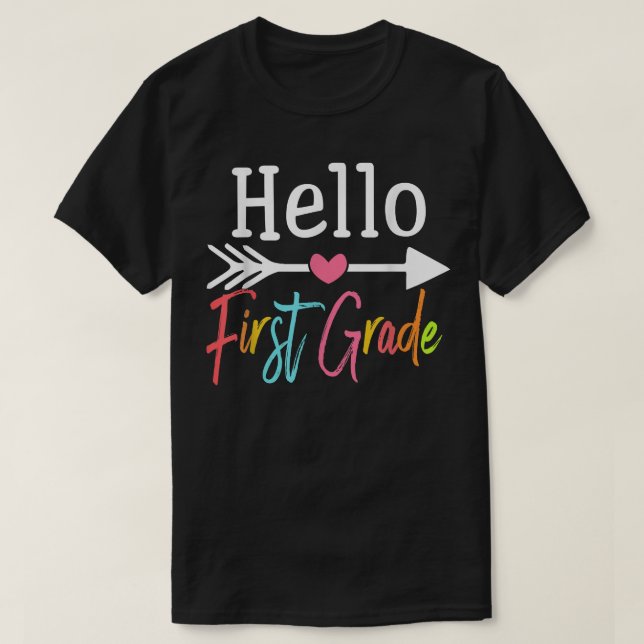 Camiseta Alô, 1º Grau De rua De Volta Ao Professor (Frente do Design)