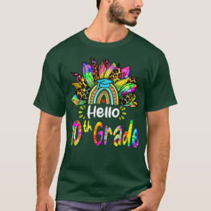 Camiseta Alô, 10º ano, Rainbow Sunflower Tie dye Back to