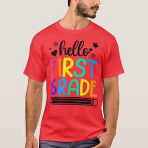 Camiseta Alô, 1rua de volta às roupas escolares para menina