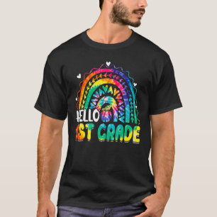 Camiseta Alô, 1rua, Tie Dye Cute Rainbow Kids Teache