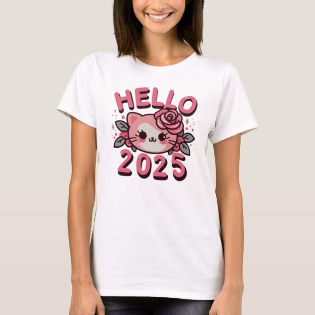 Camiseta Alô 2025, Feliz ano novo 2025 (Frente)