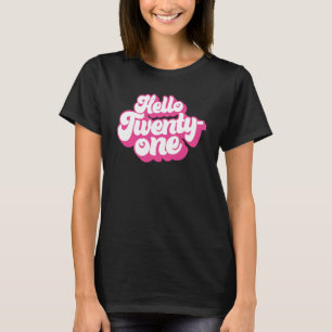 Camiseta Alô, 21 Anos, Rosa, Para Mulheres, 21 ruas