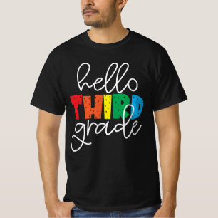 Camiseta Alô, 3º ano - Colorido bonito de volta à escola