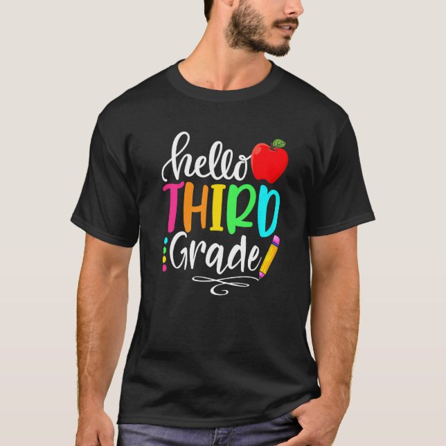 Camiseta Alô, 3º ano de volta à equipe escolar, 3º ano Fi (Frente)
