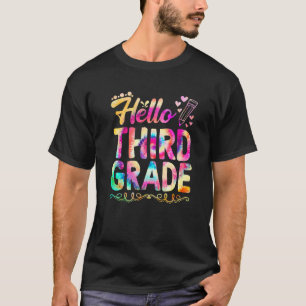 Camiseta Alô, 3º ano, Tie Dye 1º dia, cortado de volta a S