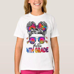 Camiseta Alô, 4º ano, Menina De Cabelo Maluco De Volta À Es