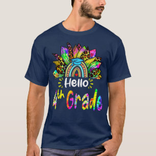 Camiseta Alô, 4° ano, Rainbow Sunflower Tie dye Back to