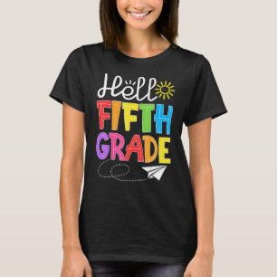 Camiseta Alô, 5º ano de diversão, 5 de volta à escola Te