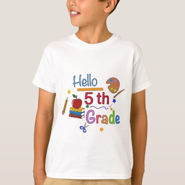 Camiseta Alô, 5º ano - Design de volta para a escola (Frente)