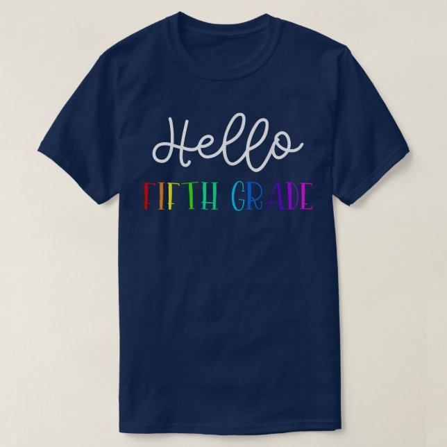Camiseta Alô, 5, De Volta À Professora Do Quinto Ciclo (Frente do Design)