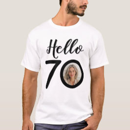 Camiseta Alô, 70 Foto Personalizada, 70 de Aniversário, Uni