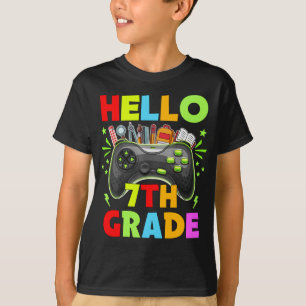 Camiseta Alô, 7, professor, 7 de ano de volta à escola