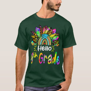 Camiseta Alô, 9º ano, Rainbow Sunflower Tie dye Back to