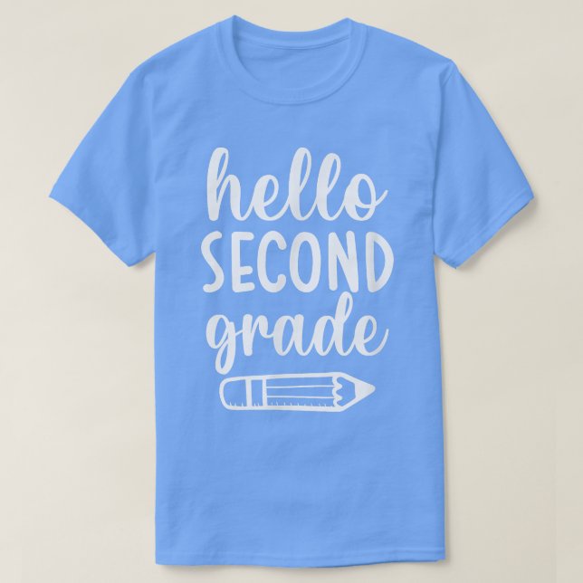 Camiseta Alô, ano pré-k, de volta à escola Professores Meni (Frente do Design)