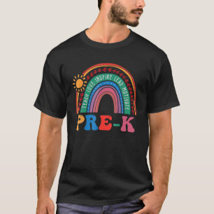 Camiseta Alô, Arco-Íris Engraçado Pré-K De Volta À Escola P