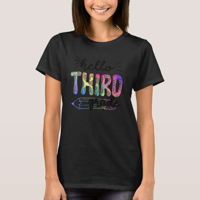 Camiseta Alô Equipe de Lápis Leopard do 3º ano Te (Frente)