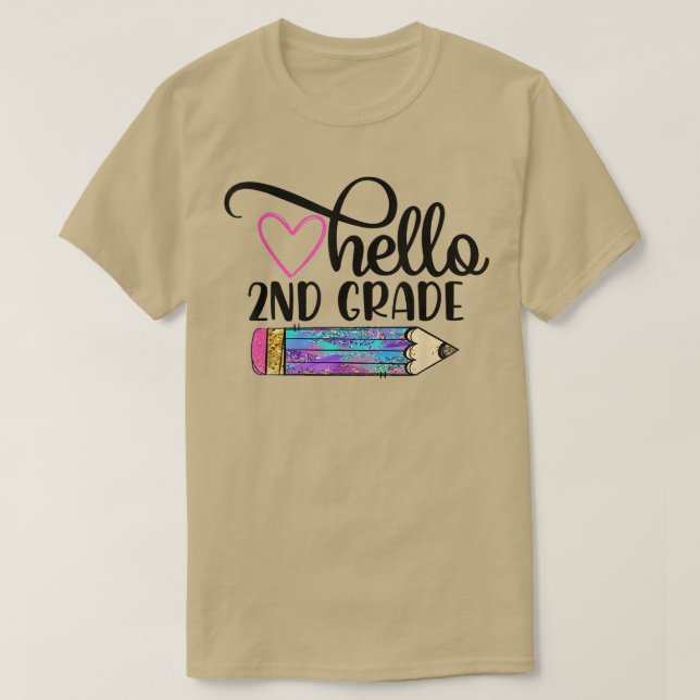 Camiseta Alô Equipe de segundo de segundo grau de volta à e (Frente do Design)