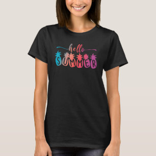 Camiseta Alô Férias de Verão Abacaxi Aloha Hawaii Hawai