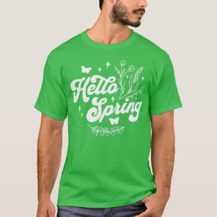 Camiseta Alô Floral e Butterf de Flor Primavera de Primaver
