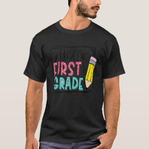 Camiseta Alô, Lápis Do Primeiro Grau De Volta Ao Professor