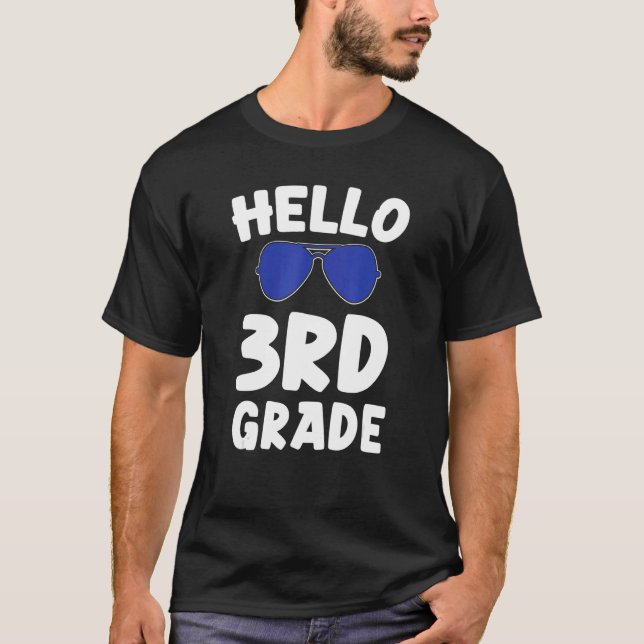 Camiseta Alô, óculos Legal do 3º ano, Meninos do 3º ano S (Frente)