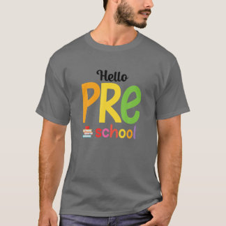 Camiseta Alô, Pré-Escolar De Volta Ao Professor Do Primeiro
