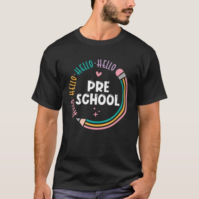 Camiseta Alô Pré-Escolas Com Pré-Escolas Pencil Team De Vol (Frente)