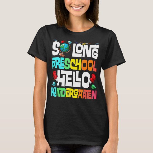 Camiseta Alô, Pré-Escolas Longas, Jardim de Infância, Pré-g (Frente)
