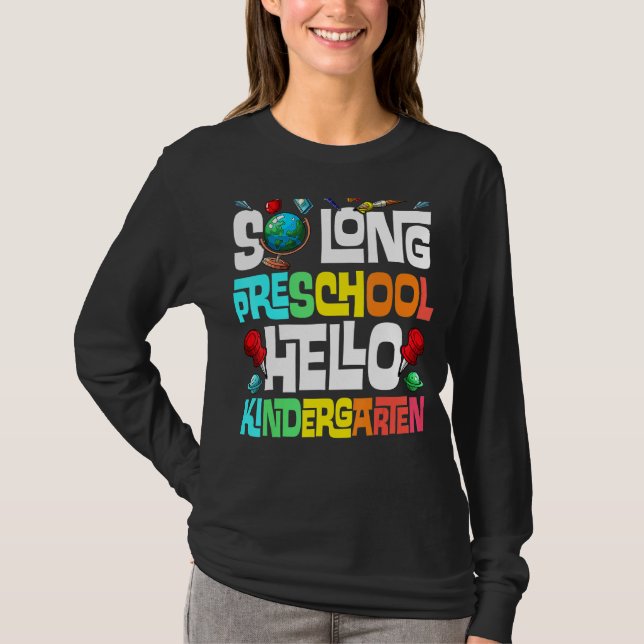 Camiseta Alô, Pré-Escolas Longas, Jardim de Infância, Pré-g (Frente)