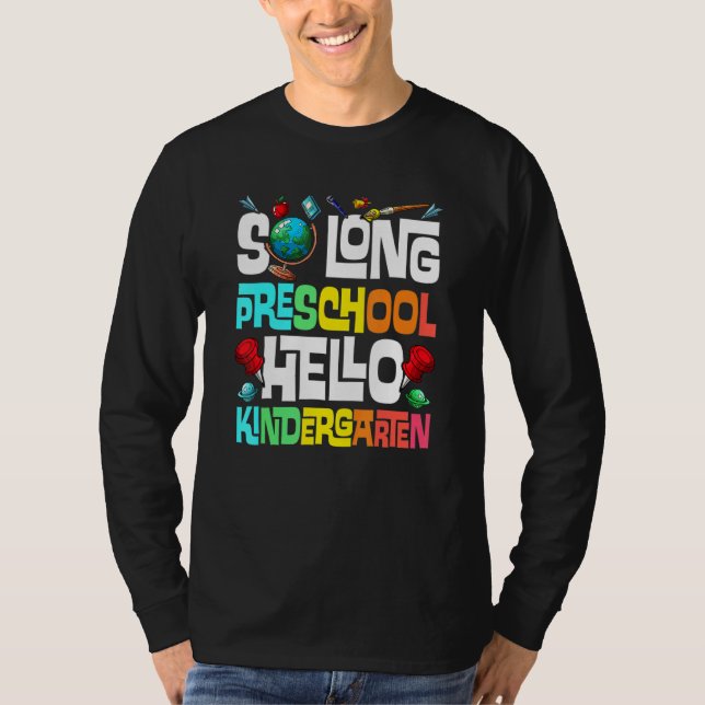 Camiseta Alô, Pré-Escolas Longas, Jardim de Infância, Pré-g (Frente)