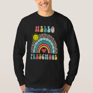 Camiseta Alô Preschool Coração Bestial Arco-Íris Primeiro D